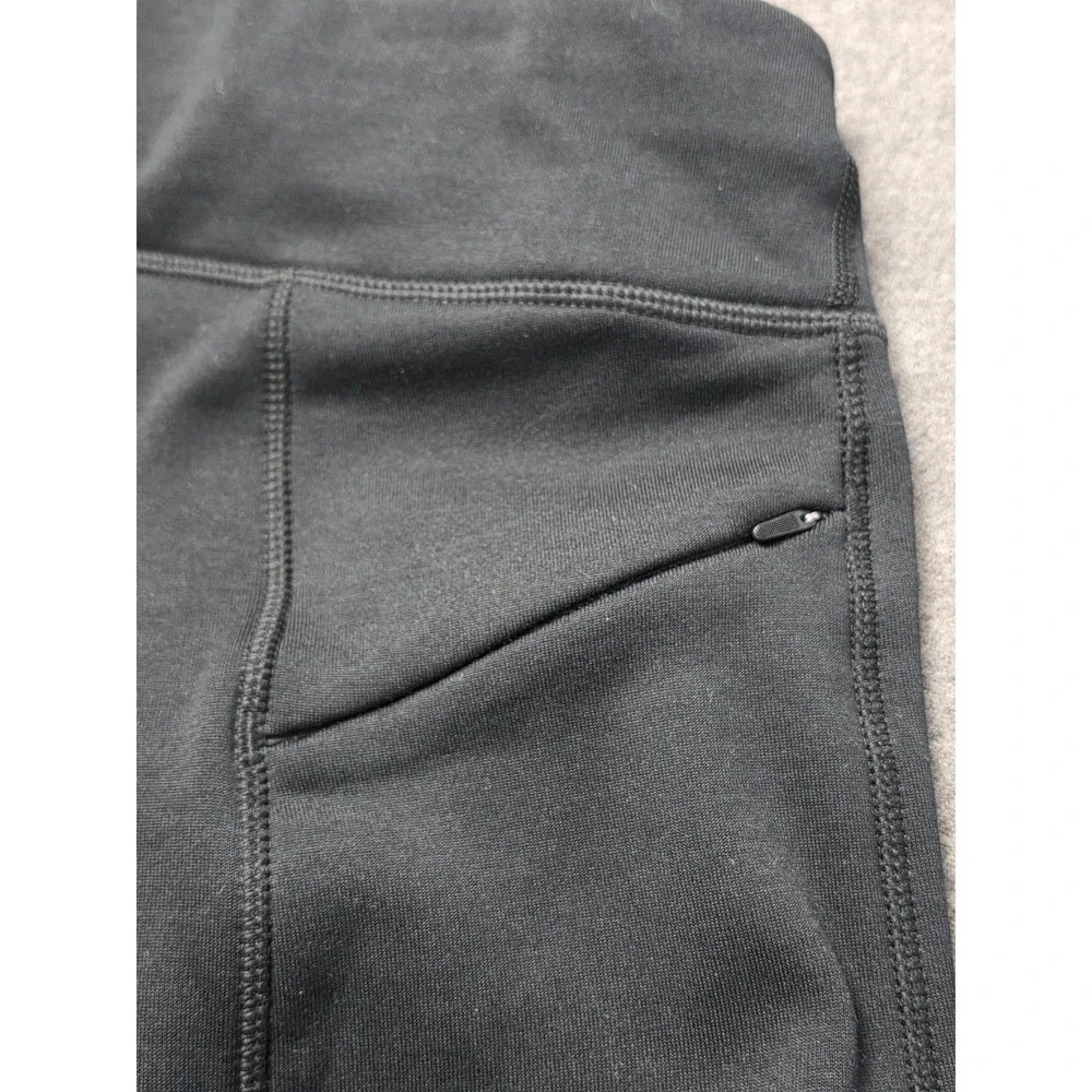 Title Nine Athletic Leggings Womens Small Black Lined Stretch Running Workout